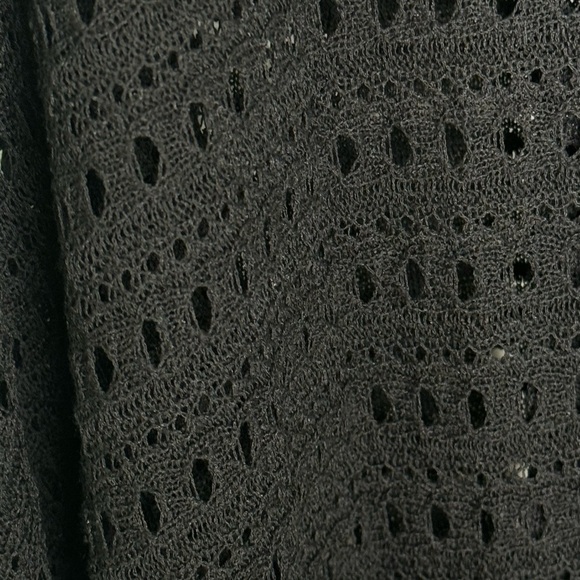 BCBGMaxazria Black Crochet Wrap Cardigan - Size Small - Picture 3 of 4